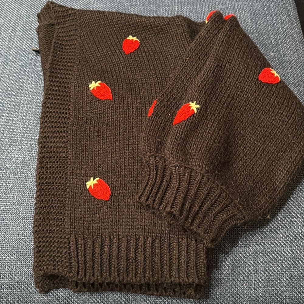 Cute Black Strawberry Cardigan - Picture 7 of 9